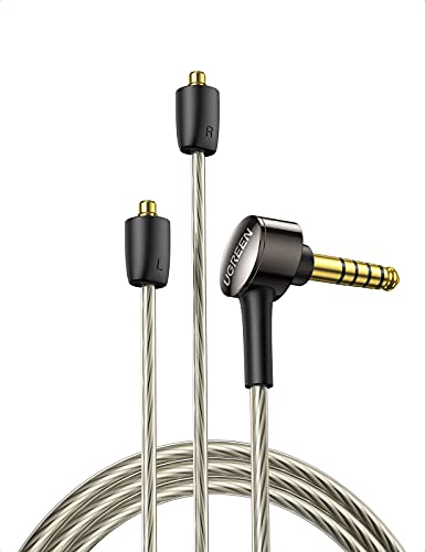 UGREEN MMCX Kabel, 4.4MM auf Zwei MMCX Symmetrisch Audio Kabel, Abnehmbar Kopfhörerkabel Audio Ersatzkabel (1.2m)