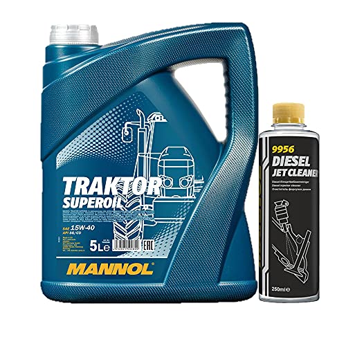 MANNOL 5l, 7406 Traktor Superoil API SG/CD + Diesel Jet Cleaner Düsenreiniger - Kraftstoff Additiv 250 ml