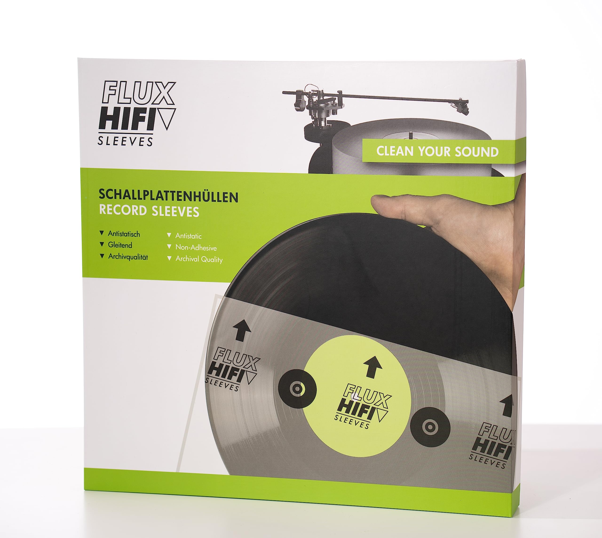 FLUX-Hifi Innenhüllen für Schallplatten Vinyl Sleeves 50 Stück inkl. Aufbewahrungsbox