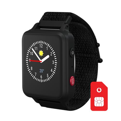 Vodafone ANIO 5 s (2023) Smartwatch Kinderuhr in Schwarz | Back-to-School Komplettpaket Tarif (3 Mon. kostenlos) + 50€ Amazon-Gutschein nach SIM-Registrierung | GPS, Anrufen, Schulmodus, SOS, Roaming