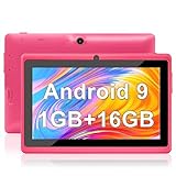 Haehne Tablet 7 Zoll, Android 9 Betriebssystem Tablet PC, Quad Core Prozessor, 1GB RAM + 16GB ROM, 1024 * 600 HD IPS, WiFi, 2500mAh, Bluetooth, Rosa