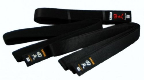 Kaiten Satin Schwarzgurt, extra breit 4,5cm, Karategürtel schwarz, Karategurt, Karate-Gürtel (320)