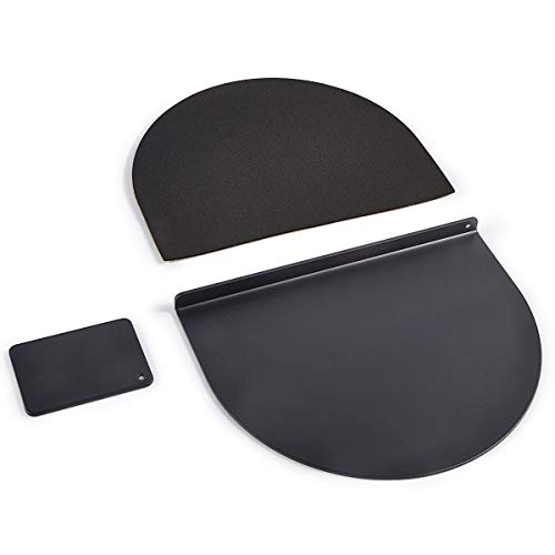 Mardili Black Steel Verstärkungshalterungs-Montageplatte für dünne, Glas- und andere zerbrechliche Tischplatten, Klemme kompatibel mit den meisten C-Clamp-Installationen mit Monitorständer