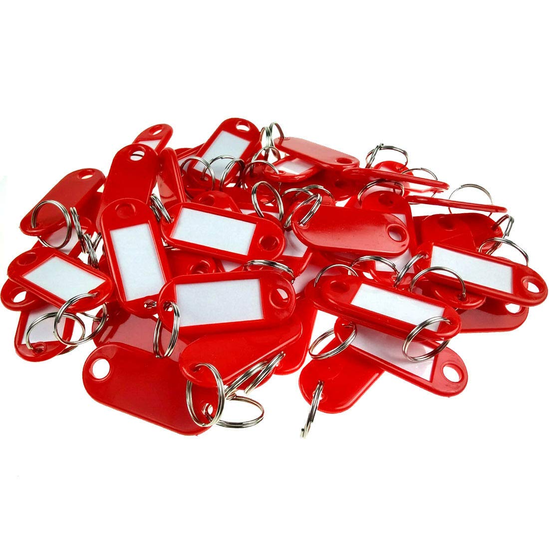 Wisplast 200 Stück Schlüsselschilder Schlüsselanhänger zum Beschriften in Rot
