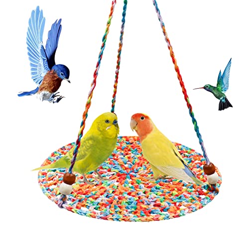 Vogelschaukel-Spielzeug, hängende Vogel-Hängematte, bunte Baumwoll-Vogelsitzstange, Vogelkäfig-Zubehör für Sittiche, Nymphensittiche, Wellensittiche