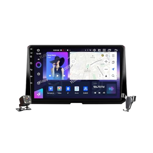YLOXFW Android 12.0 Autoradio Stereo Navi mit 4G 5G WIFI DSP Carplay für Corolla 2018-2021 Sat GPS Navigation 9 zoll MP5 Multimedia Video Player FM BT Receiver,M6 pro3