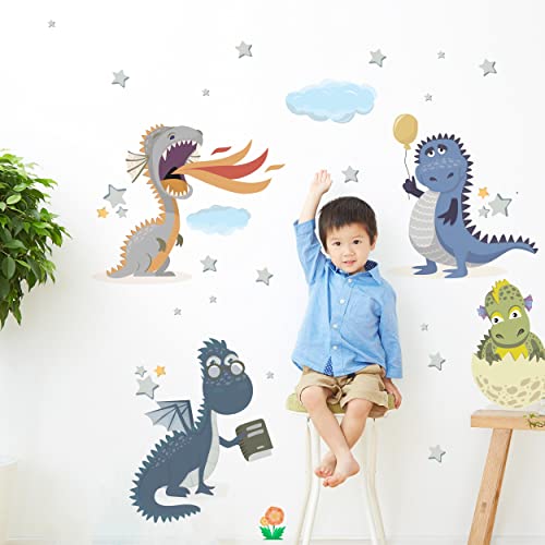 WANDKIND Dino Freunde V290 Wandtattoo Kinderzimmer | handgezeichnet | AUFKLEBER Kindergarten | Wandsticker Babyzimmer, Kinderzimmer Dinosaurier (60 x 60 cm)