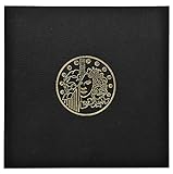 Exacompta 96101E Premium Münzalbum Numismatik mit 5 Seiten für je 43 Münzen in 20, 25 und 30mm, getrennt durch rote Register, Münzenalbum Sammelalbum Ringbuch schwarz