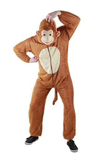 Foxxeo Affen Kostüm für Erwachsene - Herren Größe S-XXXXL - Tier Onesie Kostüme Damen Jumpsuit AFFE Männer Overall Fasching Karneval Anzug, Größe XXL