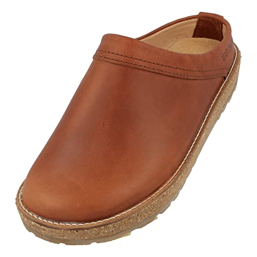 HAFLINGER Travel-Classic Eleganter Clog aus Leder mit Gummisohle (kaffeebraun 735), Gr. 40