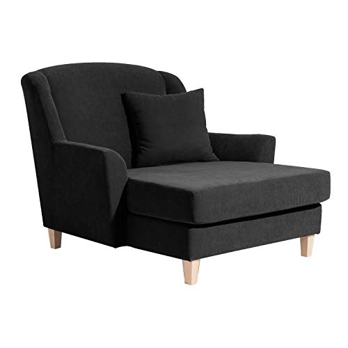 Max Winzer Big-Sessel inklusive 1x Zierkissen 55x55 cm Judith Veloursstoff schwarz