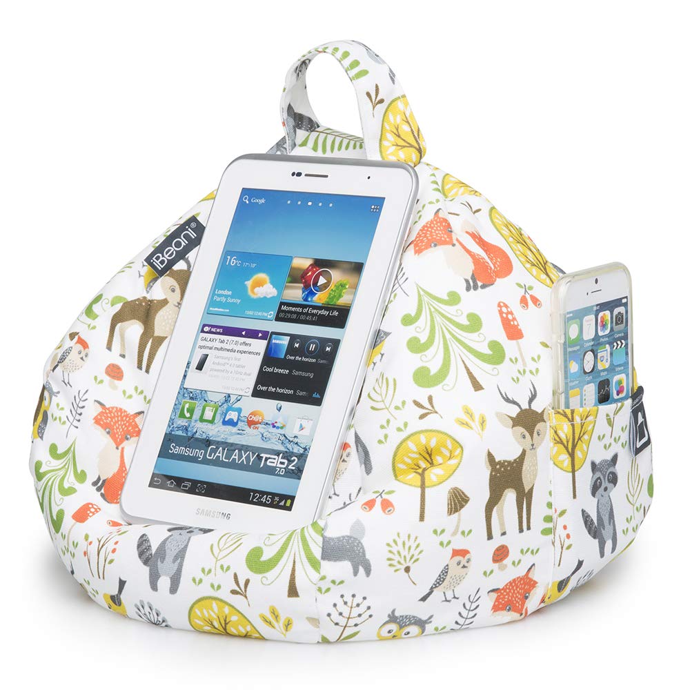 iBeani iPad & Tablet Ständer/Sitzsack Kissenhalterung für alle Geräte/jeden Winkel auf jeder Oberfläche - Waldszene