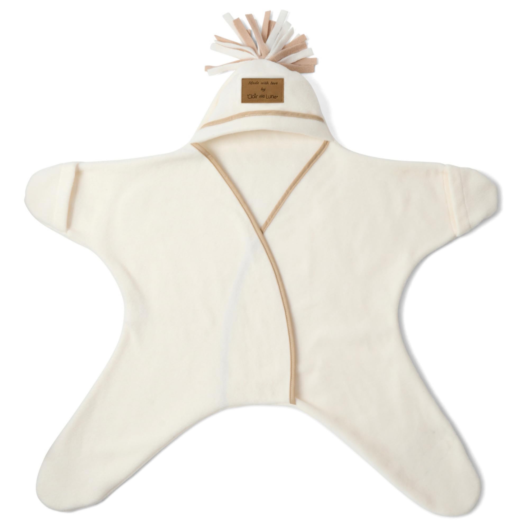 Clair de Lune | Star Fleece Baby Wickeldecke | Wickeldecke | Ideal für Reisewagen, Kinderwagen und Autositze | 0-6 Monate - Creme