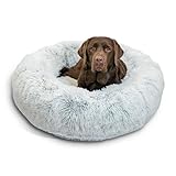 Best Friends by Sheri The Original Calming Donut - Beruhigendes Haustierbett - maschinenwaschbarer Reißverschluss-Bezug - Frostgrau - 91 x 91 cm - L