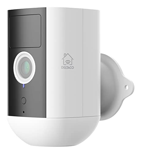 Deltaco Smart Home Intelligente IP Batterieüberwachungskamera - Outdoor IP54 - Wiederaufladbarer Akku - 2MP 1080p - WiFi - App - Weiß