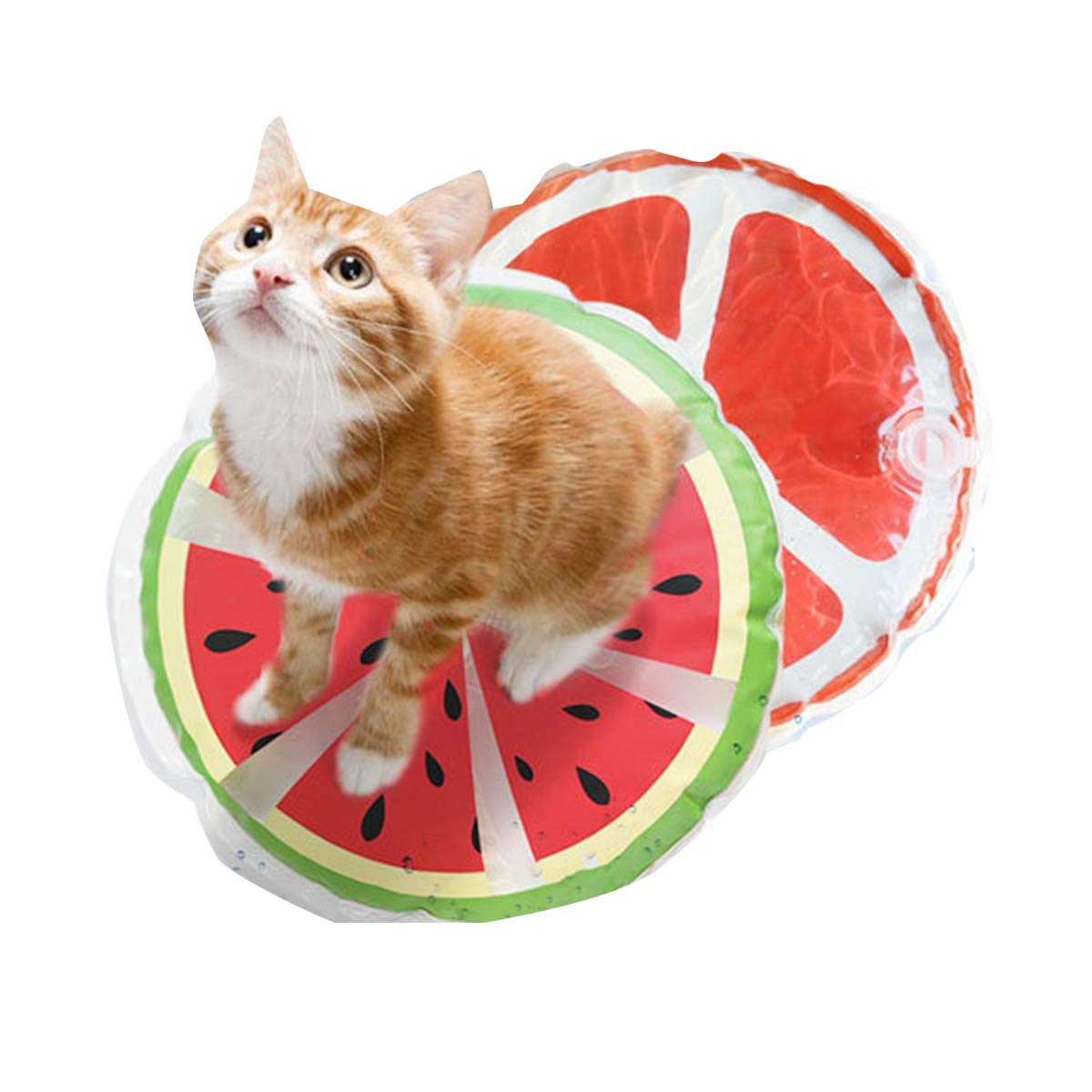 2 Stück Haustier-Kühlmatte Sommer Wasserkühlkissen Obst Gedruckt Wasser Pad Hund Katze Sommer Bett Matten für Haustier Kühlung Sitzkissen Wassermelone + Granatapfel