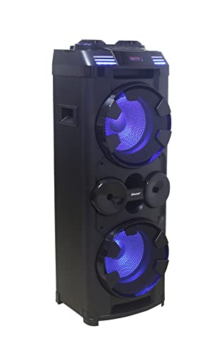 Reflexion PS20BT Jumbo DJ Karaoke PA-Anlage, mit Lichteffekten (Bluetooth, True Wireless Stereo, Radio, USB, AUX, Mikrofon, 1200 Watt), schwarz