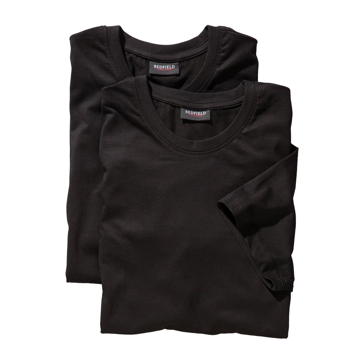 Redfield Doppelpack T-Shirt Herren Übergröße schwarz, XL Größe:6XL