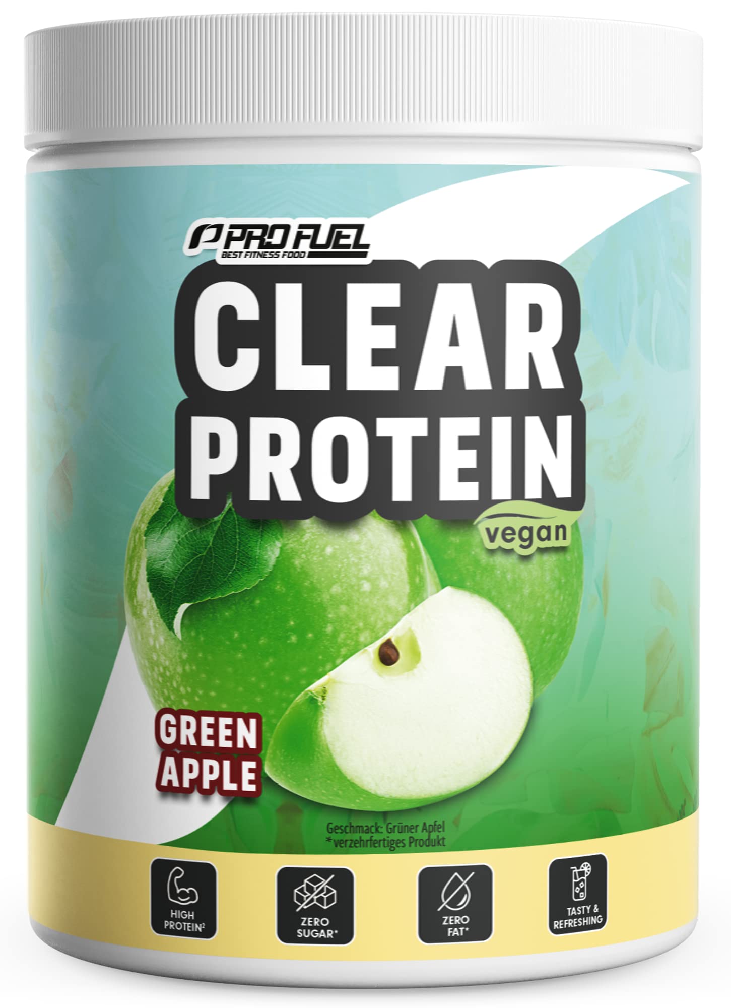Clear Protein Vegan 360g GREEN APPLE - unglaublich leckerer & erfrischender Protein-Drink - Clear Whey Protein/Iso Clear Alternative mit hochwertigem Erbsenproteinhydrolysat - 56% Protein