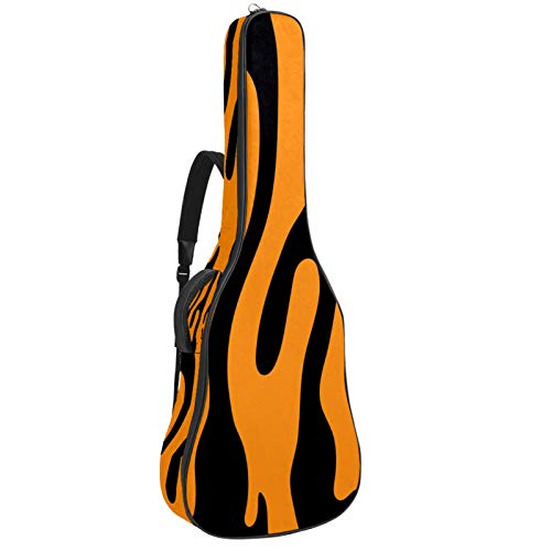 Gitarren-Gigbag, wasserdicht, Reißverschluss, weich, für Bassgitarre, Akustik- und klassische Folk-Gitarre, Tigerstreifen-Muster