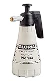 GLORIA Drucksprüher Pro 100 | 1,0 L Sprühflasche mit Messing-Flachstrahldüse| Für Industrie und Handwerk | Ölfest