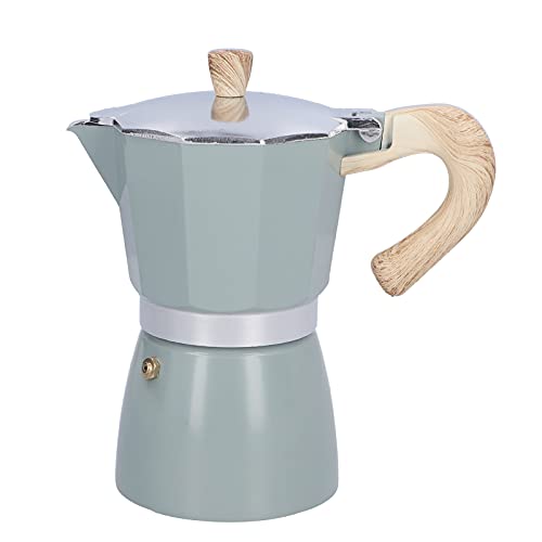 Espressokocher - Italienische Espressomaschine, Herd Kaffeemaschine Mokkakanne Espresso Maker, Aluminium, 6 Tassen/300mL(See Teal)