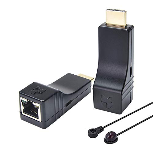 DDMALL HDMI Extender über Single CAT5e/CAT6/CAT7 Kabel mit Remote IR Control，100M，Full HD 1080p, USB-Betrieben, Einfache Installation, Keine Verzögerung, Kein Verlust, HDMI Sender Empfänger Kit