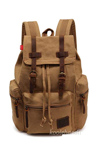 Koolehaoda Vintage Canvas with Cowhide Real Leather Chest Pack (1039-Khaki)