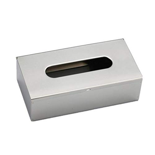 Movkzacv Taschentuchbox, Edelstahl, Silber, Feuchttücherbox, rechteckig, für Kleenex, 25,5 x 13 x 7,2 cm
