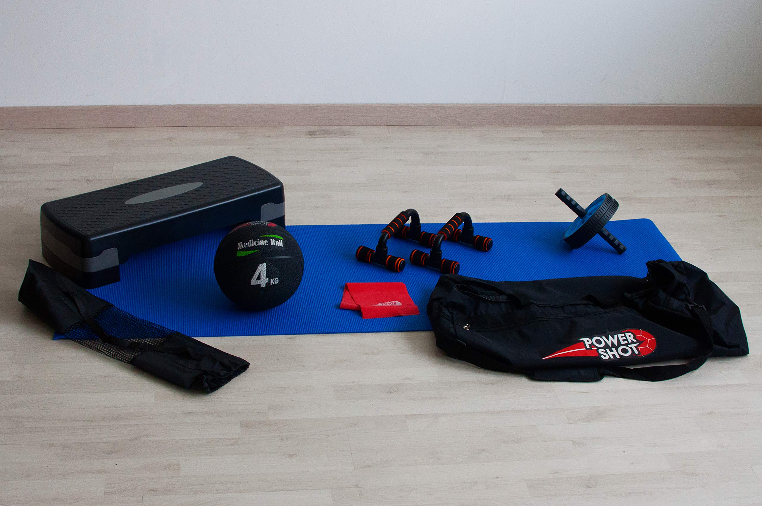 POWERSHOT Fitness-Kit: Sportmatte, Medizinball... Alles EINSCHLIESSLICH - Perfekt für den Gebrauch in Ihrem Wohnzimmer! - Perfekt zu verwenden, um während der Zeit des Einschlusses fit zu bleiben!
