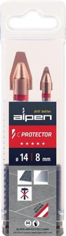 ALPEN 303002100 Bohrer-Set C Protector 2-teilig ø 8/14 mm, silber