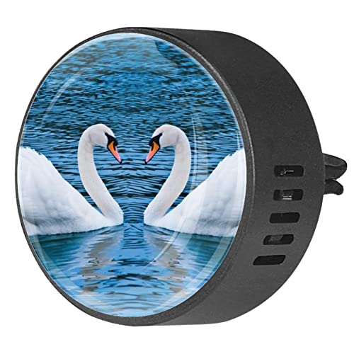Quniao Swan Love Birds 2 Stück benutzerdefinierte Auto-Aromatherapie Lufterfrischer Diffusor Auto Duft Diffusor Medaillon Auto Diffusor Lüftungsclip Apply for Car, Office, Kitchen