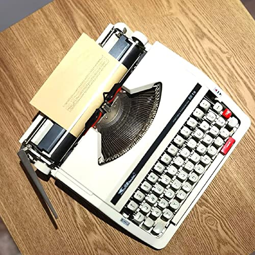 BEESOM Retro Schreibmaschinen, Vintage Schreibmaschine mechanisch,Schlanke und Langlebige Klassische Schreibmaschine für Schriftsteller, Literarische Retro-Sammlung Geschenk 30 * 30 * 10CM,White