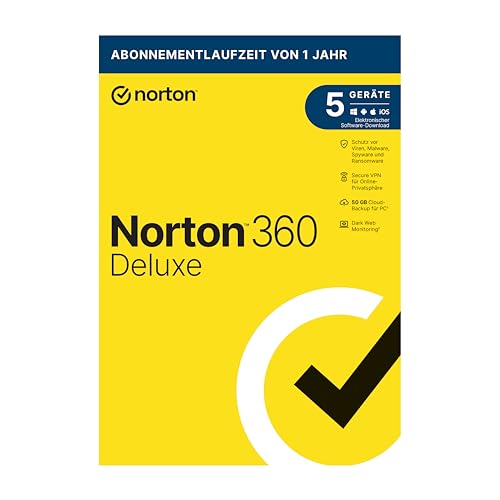 Norton 360 Deluxe 2020 | 5 Geräte |Unlimited Secure VPN und Passwort-Manager |1 Jahr|PC, Mac oder Mobilgerät|Aktivierungscode in Originalverpackung