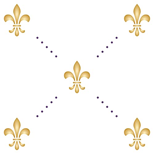 Stencils for Walls: Fleur de Lis Schablone, 29,2 x 29,2 cm (L) – Allover Tapeten Vintage Französische Fleur de LYS Wandschablonen für Malerei Vorlage