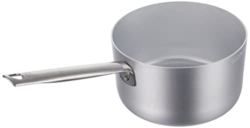 Agnelli Hohe Stielkasserolle aus Aluminium, mit Griff aus Edelstahl - Silber, Silber, 4.6 Litri
