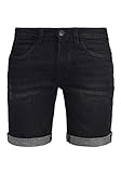 Indicode IDQuentin Herren Jeans Shorts Kurze Denim Hose im Destroyed-Optik mit Stretch, Größe:M, Farbe:Black (999)