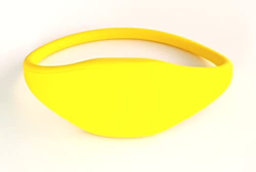 Generic g03bractk4100y 100 Tag Format Armband Silikon RFID 125 kHz, 60 mm. Farbe Anwendungen von Erhebung Anwesenheit und Zutrittskontrolle, gelb, Set von 100 Stück