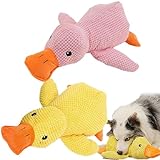 FOTTEPP The Mellow Dog, Mellow Dog Calming Duck, Yellow Duck Dog Toy, Calming Duck Dog Toy, Emotional Support Duck for Dogs, Zentric Quack-Quack Duck Dog Toy (Yellow+pink)