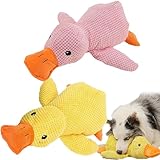 FOTTEPP The Mellow Dog, Mellow Dog Calming Duck, Yellow Duck Dog Toy, Calming Duck Dog Toy, Emotional Support Duck for Dogs, Zentric Quack-Quack Duck Dog Toy (Yellow+pink)