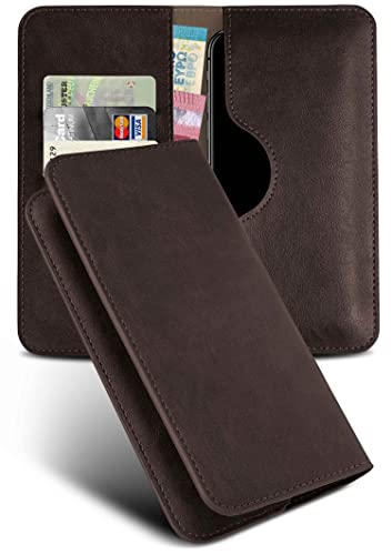 moex Handyhülle für Fairphone 3/3 Plus Hülle Klappbar mit Kartenfach, Schutzhülle aus Vegan Leder, Klapphülle zum Einstecken, 360 Grad Schutz Flip-Case Handytasche - Braun