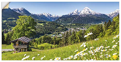 Artland Leinwandbild Wandbild Bild auf Leinwand 100x50 cm Wanddeko Alpen Landschaft Berge Wald Gebirge Wiese Sommer Natur T1QL