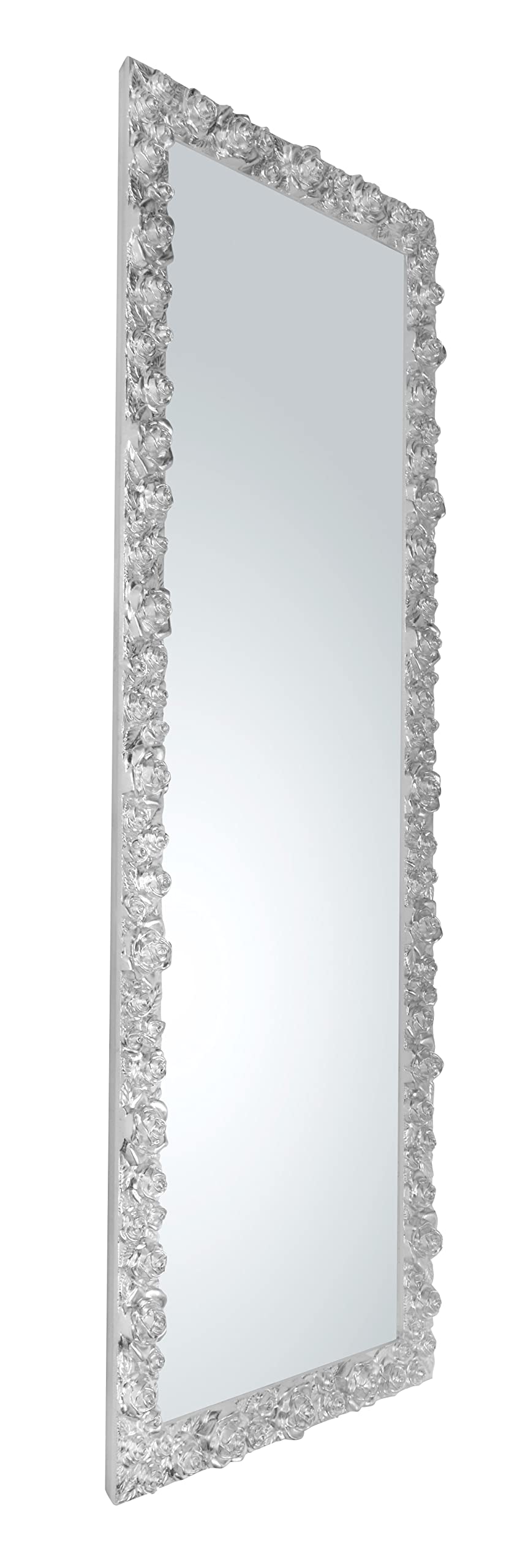 MO.WA Wandspiegel Spiegel Klassisch Silber 62x162 Blattisilber Ganzkörperspiegel Holzrahmen Flurspiegel Lehnspiegel Groß Wand Bodenspiegel