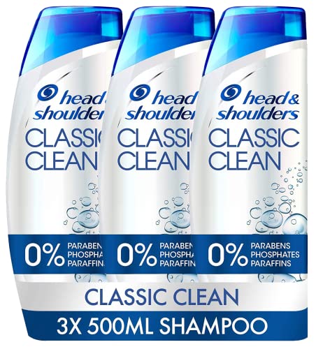 Head & Shoulders Classic Clean Anti-Schuppen Shampoo-Set, Schuppen-Kopfhaut-Behandlung, 3 x 500 ml, klinisch bewährte Tiefenreinigung