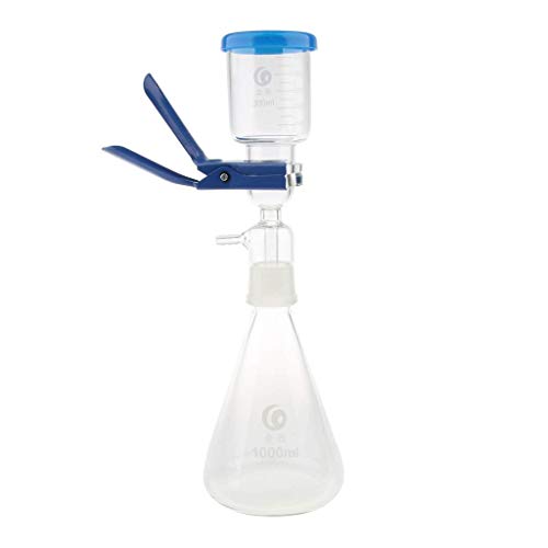 Backbayia Vakuum-Flasche, Filter, Glasflaschen, mit Trichter und Zange