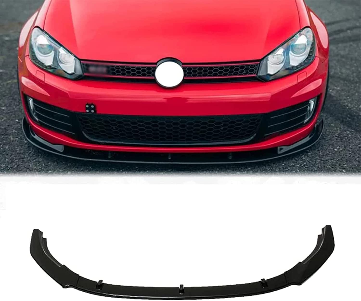 REXGEL Auto ABS Frontspoiler Lippe für Volkswagen Golf 6 Mk6 GTI/GTD 2010-2013, FrontstoßStange Splitter Diffusor, Autoantikollisionsschutz Body Kit