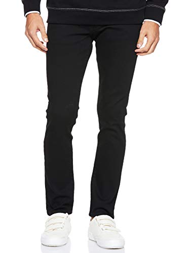 Wrangler Herren Larston Slim Jeans, Black Valley 19A, 33W / 30L