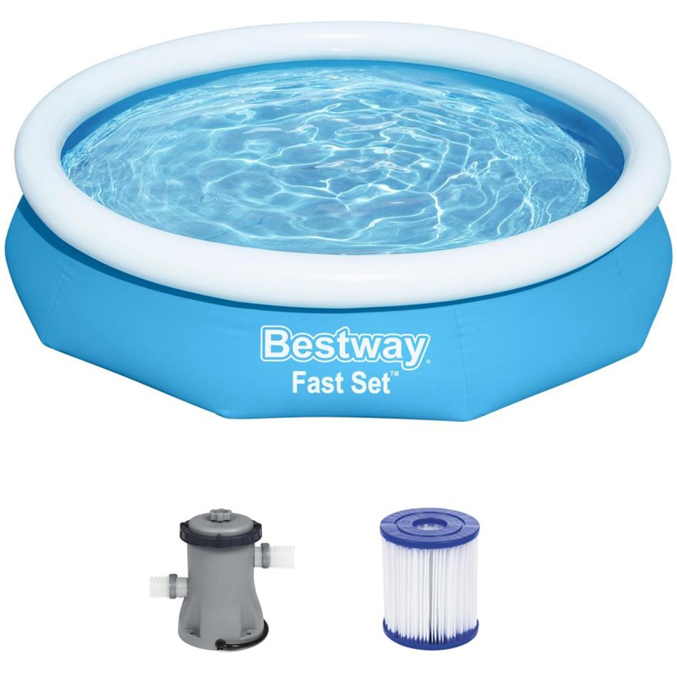 Bestway Pool Pool m. Pumpe 305x66cm, (3 tlg.), ØxH: 305x66 cm, mit Kartuschenfilterpumpe