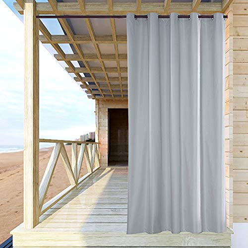Outdoor Vorhang Wasserdicht,Blickdicht Vorhang Winddicht UV Schutz Sonnenschutz Gardinen für Balkon Garten Hof (137 X 275cm, Weiß)