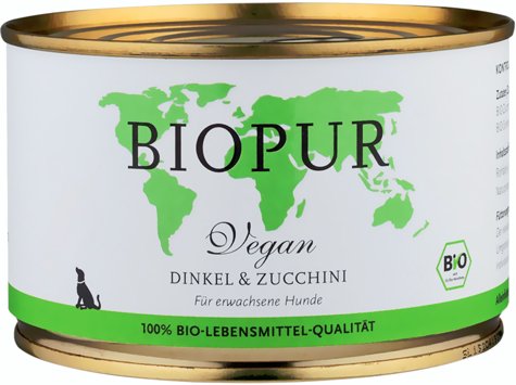 Biopur Vegan Dinkel & Zucchini Hundefutter 6x400g